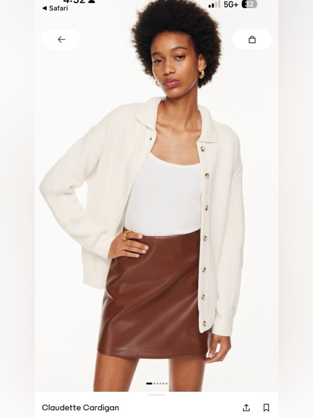 Aritzia Wilfred Claudette Knit Button-Up Cardigan